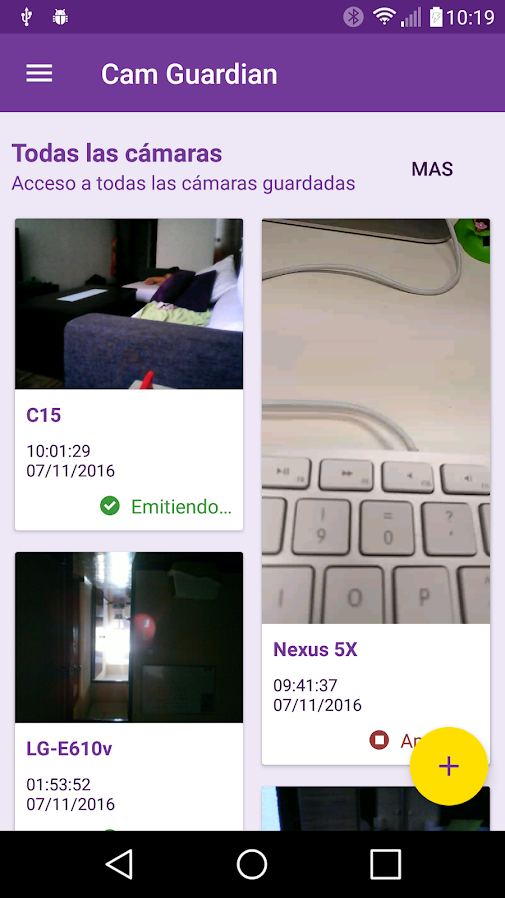 Cam Guardian - Modo visualizar.